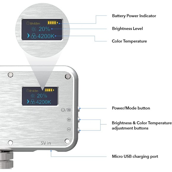 Digipower - DP-VL112 The Streamer -112 LED Rechargeable on Camera and Smartphone - Picture 2 of 7